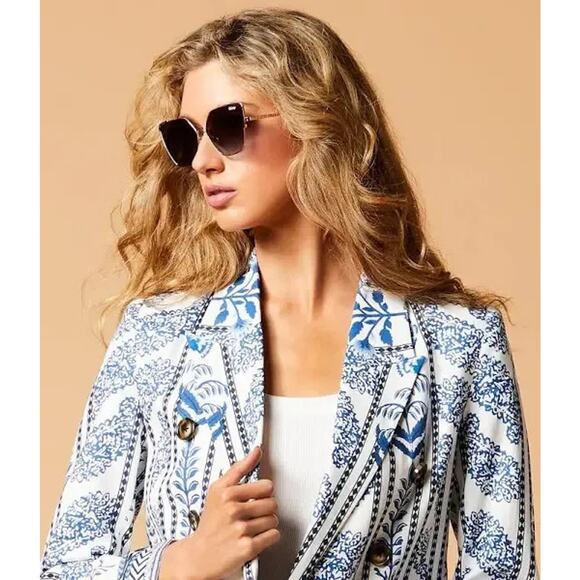 Quay Sunglasses Womens Gold Cat Eye Oversized Gradient Polarized 60-16-145 main image 4